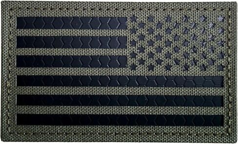 2x3.5 Infrared IR US USA American Flag Patch Tactical Vest Patch Hook-Fastener Backing (Black-Reversed) in Saudi Arabia