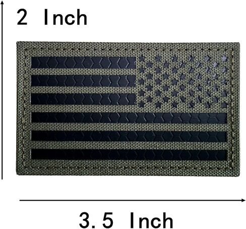 2x3.5 Infrared IR US USA American Flag Patch Tactical Vest Patch Hook-Fastener Backing (Black-Reversed) in Saudi Arabia