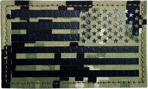 2x3.5 Infrared IR US USA American Flag Patch Tactical Vest Patch Hook-Fastener Backing (Black-Reversed) in Saudi Arabia