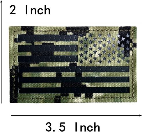 2x3.5 Infrared IR US USA American Flag Patch Tactical Vest Patch Hook-Fastener Backing (Black-Reversed) in Saudi Arabia