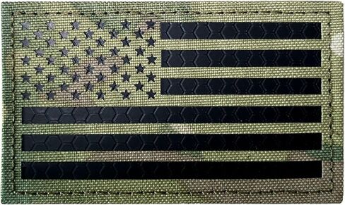 2x3.5 Infrared IR US USA American Flag Patch Tactical Vest Patch Hook-Fastener Backing (Black-Reversed) in Saudi Arabia