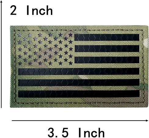 2x3.5 Infrared IR US USA American Flag Patch Tactical Vest Patch Hook-Fastener Backing (Black-Reversed) in Saudi Arabia