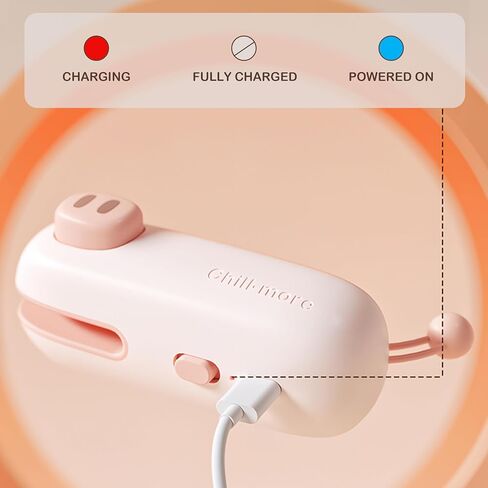 Mini Bag Sealer, Cartoon-Themed Bag Sealer, Type-C Rechargeable Chips Bag Sealer, Portable Heat Sealing Machine for Chips, Snack Plastic Bags, Keep The Food Fresh in Saudi Arabia