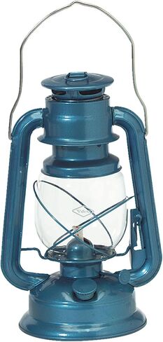 V&O 200-30060 Camper Brass Trim Oil Lantern, Blue in Kuwait