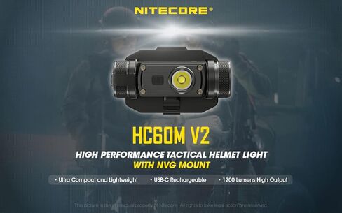 Nitecore HC60M v2 1200 Lumen NVG Mountable Rechargeable Headlamp with Lumentac Organizer in Saudi Arabia