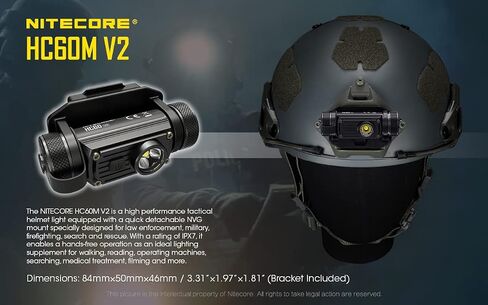 Nitecore HC60M v2 1200 Lumen NVG Mountable Rechargeable Headlamp with Lumentac Organizer in Saudi Arabia
