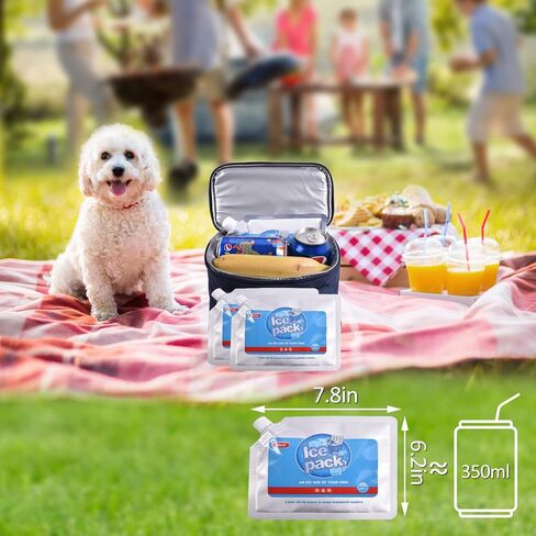 6 عبوات ثلج قابلة لإعادة الاستخدام لحقائب الغداء، عبوات ثلج لصندوق الغداء من أجل تبريد، عبوات ثلج تبريد طويلة الأمد وقابلة لإعادة الاستخدام، كتلة ثلج للسفر والتخييم والأنشطة الخارجية in Kuwait