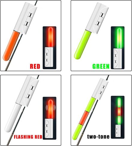 12 جهاز كمبيوتر شخصى LED الصيد توهج العصي ليلة الصيد سترايك تنبيه توهج عصا لدغة إنذار مقاوم للماء قضيب مضيء تلميح توهج العصي أنبوب معالجة لصيد الأسماك البحرية قضيب البطارية وشملت in Kuwait