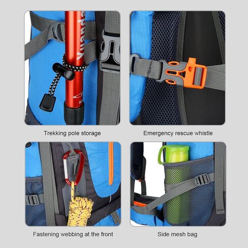 70L Large Capacity Waterproof Ultralight Hiking Backpack with Rain Cover Outdoor Travel Daypack for Climbing Camping in Saudi Arabia