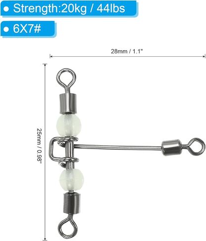PATIKIL 3 Way Swivel Cross Line Rolling Terminal with Luminous Bead in Saudi Arabia