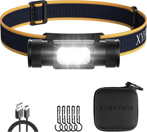 Headlamp Rechargeable,1100 Lumens Bright LED Headlamp,9 Modes Head Lamp Bright Headlamps for Adult Outdoor Running Hiking(Black) in Saudi Arabia