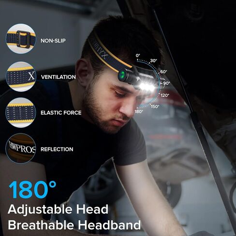 Headlamp Rechargeable,1100 Lumens Bright LED Headlamp,9 Modes Head Lamp Bright Headlamps for Adult Outdoor Running Hiking(Black) in Saudi Arabia
