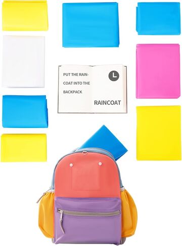 Kids Rain Poncho, Lightweight Rain Jacket Waterproof Raincoat Children Hooded Raincape for Boys Girls in Saudi Arabia