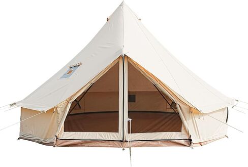 Bell Tent,4 Seasons Breathable 100% Cotton Canvas Yurt Tent - w/Stove Jack,Luxury Camping Tent Outdoor,Zipped Removable Floor in Saudi Arabia