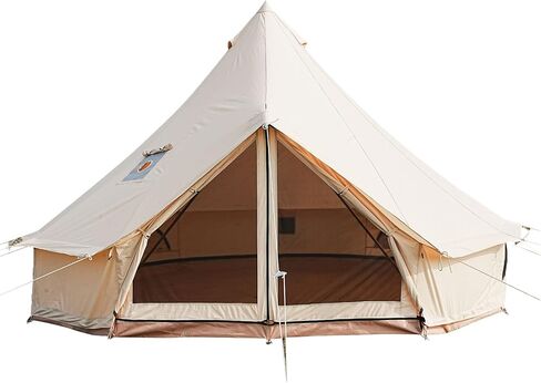 Bell Tent,4 Seasons Breathable 100% Cotton Canvas Yurt Tent - w/Stove Jack,Luxury Camping Tent Outdoor,Zipped Removable Floor in Saudi Arabia