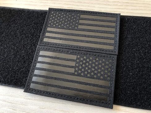 SUVIYA 2x3.5 inch Black Infrared IR US USA American Flag Patch with Hook/Loop (Reversed) in Saudi Arabia