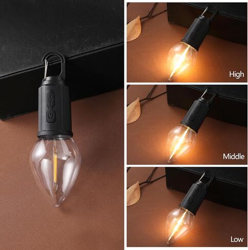 2Pack Rechargeable Camping Light for Tents,Portable LED Camping Lanterns Bulbs,3 Lighting Modes Hanging Camping Lamp for Emergency,Fishing,Hiking,Backpacking,Power Outages,Camping Essentials in Saudi Arabia