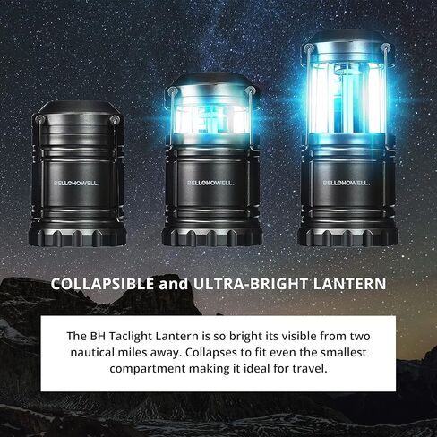 Taclantern Mini من Bell+Howell 4.2 بوصة - مصابيح يدوية محمولة للتخييم في الهواء الطلق، والسفر، وفي الداخل - قابلة للطي كما تراها على التلفاز، عبوة من 3 قطع in Kuwait