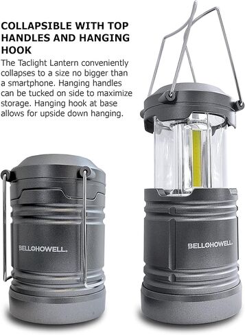 Taclantern Mini من Bell+Howell 4.2 بوصة - مصابيح يدوية محمولة للتخييم في الهواء الطلق، والسفر، وفي الداخل - قابلة للطي كما تراها على التلفاز، عبوة من 3 قطع in Kuwait