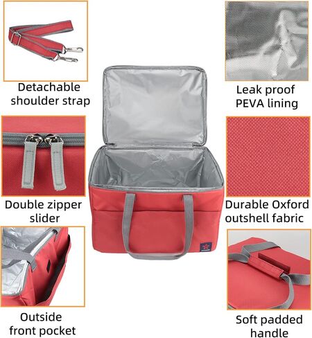 ZZEWINTRAVELER Insulated Cooler Bag 28L Collapsible Leakproof Reusable Grocery Bag Portable Cooler Bags for Travel, Picnic, Beach, Camping & Road Trips in Saudi Arabia