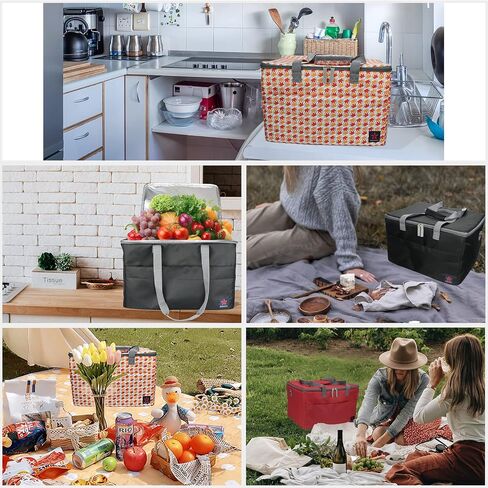 ZZEWINTRAVELER Insulated Cooler Bag 28L Collapsible Leakproof Reusable Grocery Bag Portable Cooler Bags for Travel, Picnic, Beach, Camping & Road Trips in Saudi Arabia