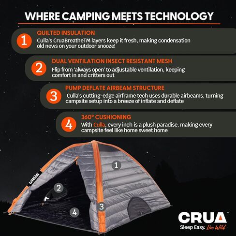 Crua Culla Maxx Temperature Regulating Inner Tent - Keeps You Warm in The Winter and Cool in The Summer - Fits in Most Tents and Camp cots in Saudi Arabia