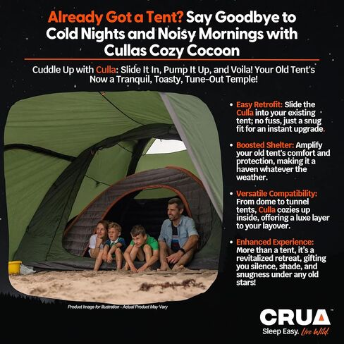Crua Culla Maxx Temperature Regulating Inner Tent - Keeps You Warm in The Winter and Cool in The Summer - Fits in Most Tents and Camp cots in Saudi Arabia