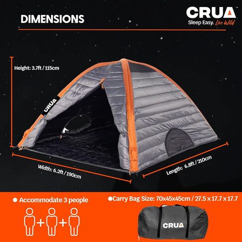 Crua Culla Maxx Temperature Regulating Inner Tent - Keeps You Warm in The Winter and Cool in The Summer - Fits in Most Tents and Camp cots in Saudi Arabia