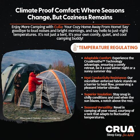 Crua Culla Maxx Temperature Regulating Inner Tent - Keeps You Warm in The Winter and Cool in The Summer - Fits in Most Tents and Camp cots in Saudi Arabia