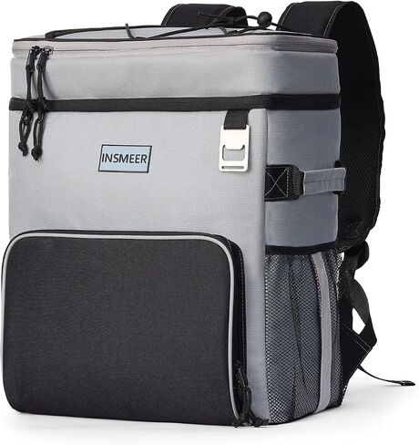 INSMEER Cooler Backpack, 32Cans/24L Large Backpack Cooler, Collapsible Soft Cooler Bag with Leakproof and Water-Resistant- Ideal for Beach, Travel, Picnic, Hiking, and Grocery Shopping in Saudi Arabia
