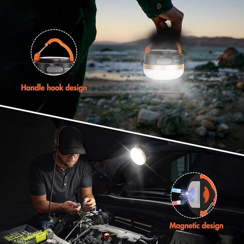 فانوس التخييم LED - 2 حزمة LED قابلة للشحن والمحمولة ضوء خيمة التخييم مع 3 أوضاع إضاءة مصباح التخييم للتخييم والمشي لمسافات طويلة وصيد الأسماك والطوارئ in Kuwait