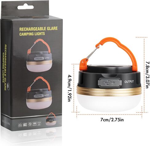فانوس التخييم LED - 2 حزمة LED قابلة للشحن والمحمولة ضوء خيمة التخييم مع 3 أوضاع إضاءة مصباح التخييم للتخييم والمشي لمسافات طويلة وصيد الأسماك والطوارئ in Kuwait