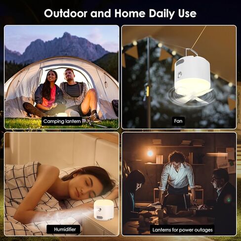 Camping Lantern 4 in 1 Camping Lights with Fan & Intelligent Humidifier Rechargeable Camping Lights & Lanterns for Outdoor Camping in Kuwait