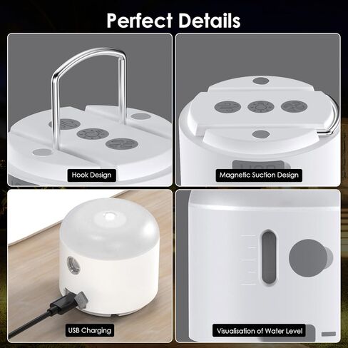 Camping Lantern 4 in 1 Camping Lights with Fan & Intelligent Humidifier Rechargeable Camping Lights & Lanterns for Outdoor Camping in Kuwait