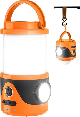 10000 mAh Rechargeable Camping Light with 9 Kinds of Lights, Camping Lantern for Tent, Power Bank, Flashlight, Portable Camping Lamp for Hurricane Emergency, Hiking, USB Cable Included in Kuwait