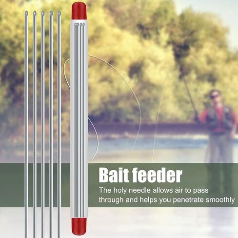 10Pcs Silver Portable Hollow Earthworm Hooking Needle Stainless Steel Fishing Worm Penetrating Baiting Upper Needle Driller Carp Fishing Tackle Accessories Fishing Lures, Baits and Attractants in Saudi Arabia