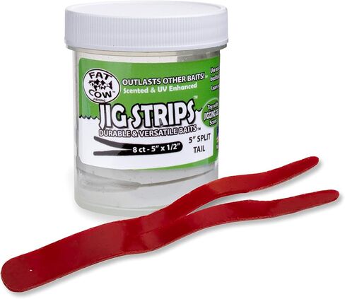 Fat Cow Jig Strips Split Tail 5" - 40X Stronger Than Soft Baits - 8 ct in Saudi Arabia