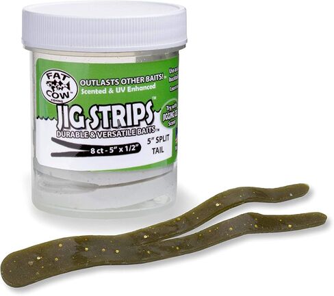 Fat Cow Jig Strips Split Tail 5" - 40X Stronger Than Soft Baits - 8 ct in Saudi Arabia
