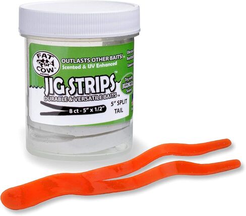 Fat Cow Jig Strips Split Tail 5" - 40X Stronger Than Soft Baits - 8 ct in Saudi Arabia