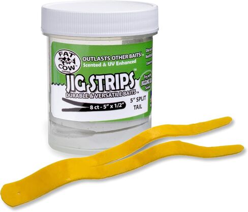 Fat Cow Jig Strips Split Tail 5" - 40X Stronger Than Soft Baits - 8 ct in Saudi Arabia