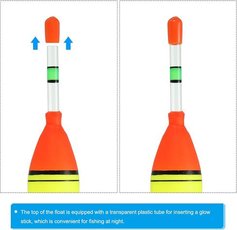 PATIKIL Fishing Glowing Bobbers with Swivel, EVA Fishing Float Without Glow Sticks for Freshwater Fishing in Saudi Arabia
