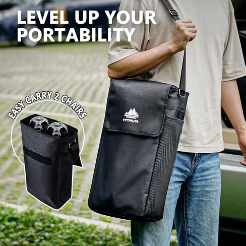 Carrying Case Bag for Portable Chair Camping Chairs,Camp Chair Replacement Bag with Shoulder Strap for Outdoor Camping, Heavy Duty Storage Folding Chair Bag -Holds 2 Chairs in Kuwait