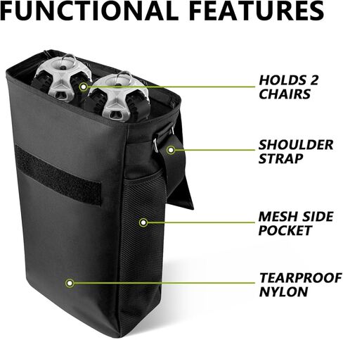 Carrying Case Bag for Portable Chair Camping Chairs,Camp Chair Replacement Bag with Shoulder Strap for Outdoor Camping, Heavy Duty Storage Folding Chair Bag -Holds 2 Chairs in Kuwait