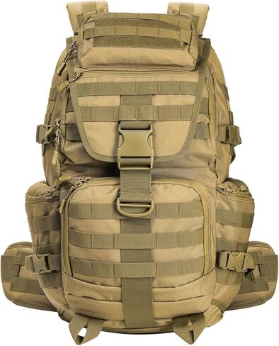 حقيبة ظهر تكتيكية سعة 50 لتر، حقيبة ظهر كبيرة للبقاء على قيد الحياة، مقاومة للماء لمدة 3 أيام، حقيبة ظهر شديدة التحمل للاستخدام في الهواء الطلق للرياضة، والسفر، والمشي لمسافات طويلة، والمغامرة، وعبور الغابة، والتخييم، والرحلات in Kuwait