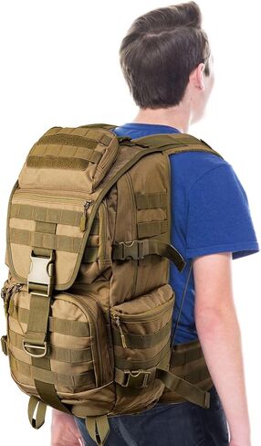 حقيبة ظهر تكتيكية سعة 50 لتر، حقيبة ظهر كبيرة للبقاء على قيد الحياة، مقاومة للماء لمدة 3 أيام، حقيبة ظهر شديدة التحمل للاستخدام في الهواء الطلق للرياضة، والسفر، والمشي لمسافات طويلة، والمغامرة، وعبور الغابة، والتخييم، والرحلات in Kuwait