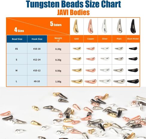 20 قطعة من خرز التنغستن جافي لربط الذبابة، 5 ألوان/4 مقاسات من خرز التنغستن الحورية الثقيل للخلف in Kuwait