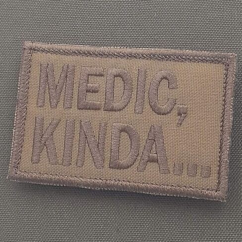 Coyote Brown Medic Kinda 2x3.25 Tan Morale Tactical Military Touch Fastener Patch in Saudi Arabia