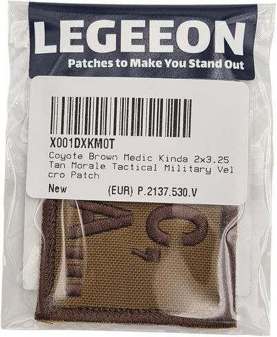 Coyote Brown Medic Kinda 2x3.25 Tan Morale Tactical Military Touch Fastener Patch in Saudi Arabia