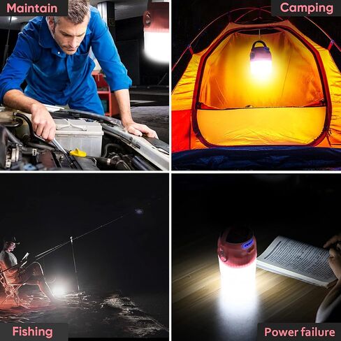 LETOUR LED Camping lantern Portable Light bulb Camping Spotlight with Solar Panel Type-C Rechargeable Multifunction Flashlight 4 Modes Lighting Tent Light 60W Canopy Light for Outdoor Camping, Hiking in Saudi Arabia