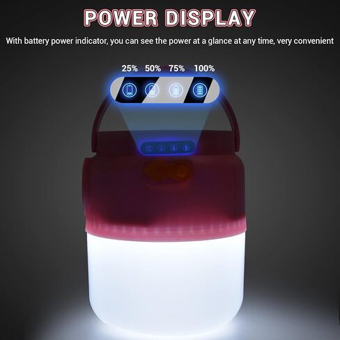 LETOUR LED Camping lantern Portable Light bulb Camping Spotlight with Solar Panel Type-C Rechargeable Multifunction Flashlight 4 Modes Lighting Tent Light 60W Canopy Light for Outdoor Camping, Hiking in Saudi Arabia